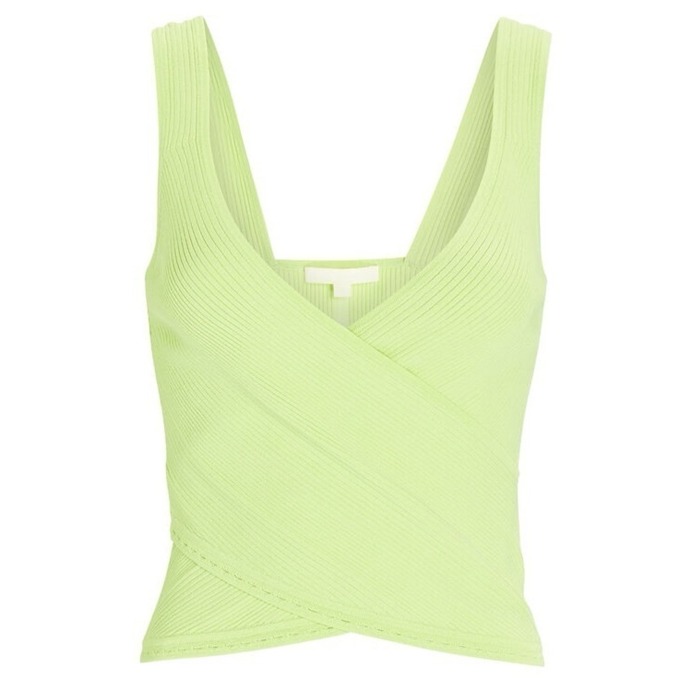 JONATHAN SIMKHAI Jada Knit Wrap Tank Top In Green-lt